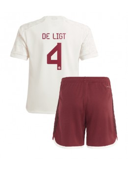 Bayern Munich Matthijs de Ligt #4 Ausweichtrikot für Kinder 2023-24 Kurzarm (+ Kurze Hosen)